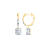 1/2CTW-DIA ANA M FASHION CUSHION DANGLING EARRING